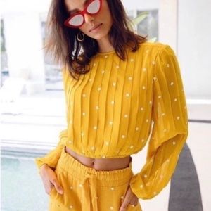 Beach Riot Maddy Yellow Daisy Blouse Top